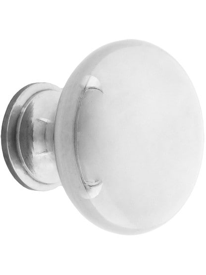 Classic Brass Cabinet Knob - 1 1/4 inch Diameter in Polished Nickel.